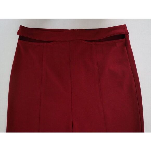 4SI3NNA BDSK4866 Women Sz S Burgundy Sheena High Rise Pants w/Cutouts/Slits $88 - Picture 7 of 11